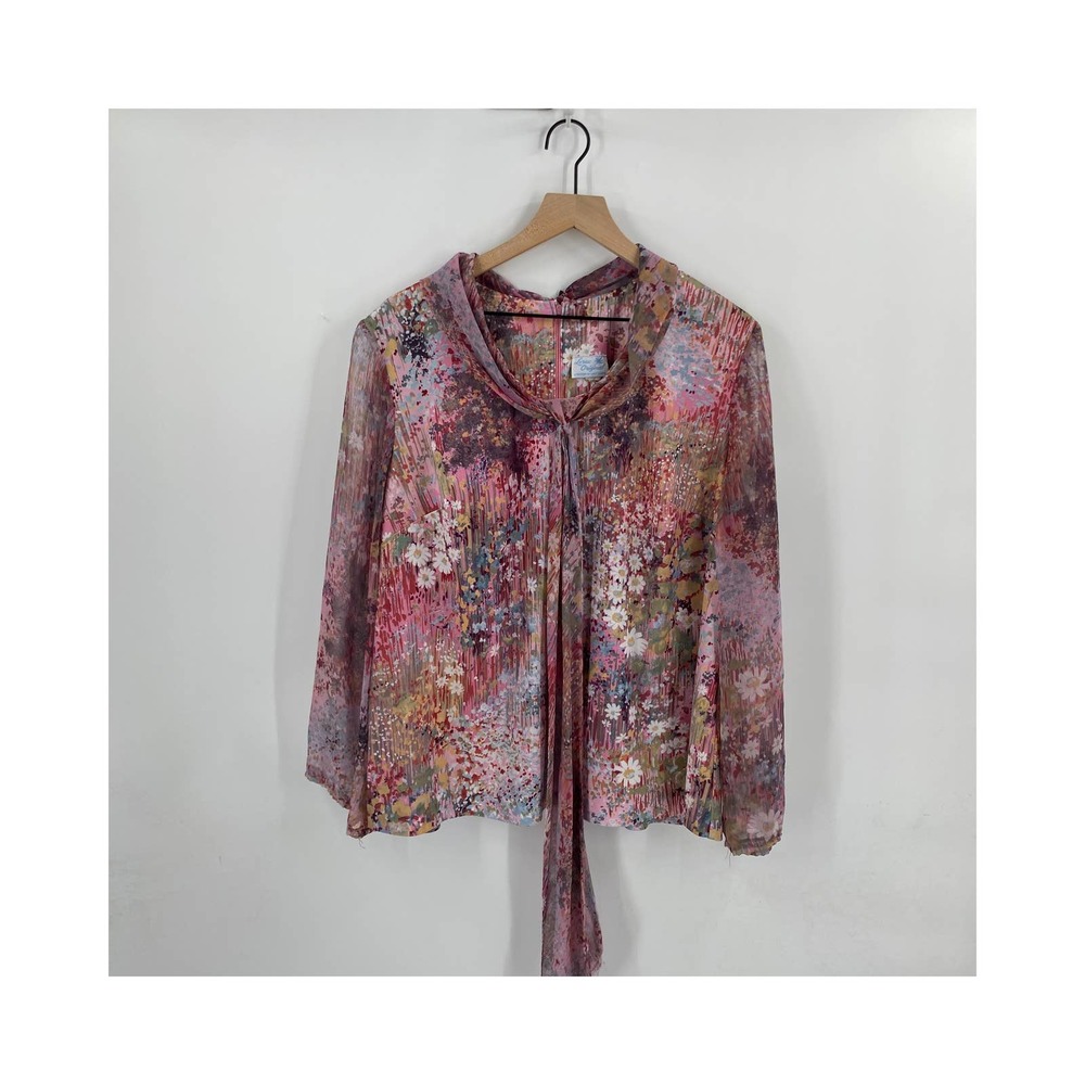 Vintage Lorac Original Multicolor Long Sleeve Blouse Size L